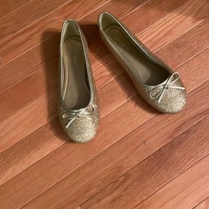 Gold glitter flats